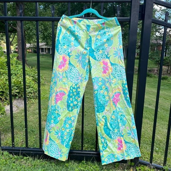 Lilly Pulitzer Peacock Wide Leg Pants - Picture 3 of 8